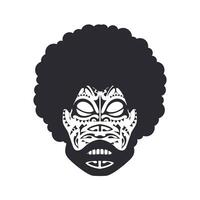 Polynesian pattern in the form of a mask on the face. Ancient mask of the tribes of May in a flat style. Vector. vector