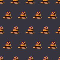 Halloween seamless pattern with witch hat. Endless background. Vector. vector
