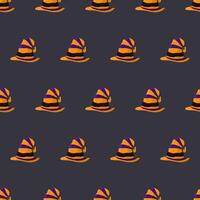 Halloween seamless pattern with witch hat. Endless background. Vector. vector