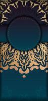 A blue and gold background with an ornate pattern vector