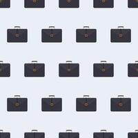 Suitcase business seamless pattern. Suitcase for documents and laptop. Background for business. Flat style. Vector. vector