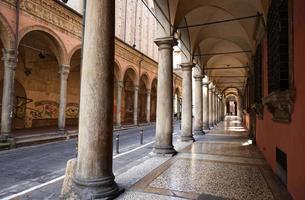 Famous arcade of Bologna. Via Zamboni. Unesco Heritage since 2021. Italy photo