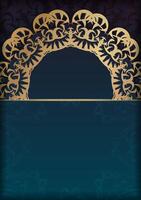 Golden arabic arch with ornate pattern on dark background vector