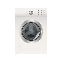 White washing machine isolated on a white background. Realistic vector washing machine.