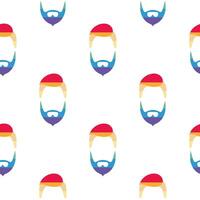 patrón sin costuras. contorno de rostro masculino con colores lgbt. logo hombre con barba para temas lgbt. vector. vector