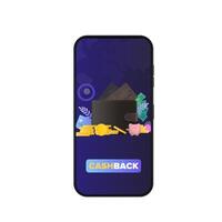 Phone with cashback application. Brown wallet with credit cards and gold coins. Men's wallet with bank cards. The concept of savings and accumulation of money. vector