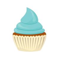 Festive cupcake. Sweets with cream, muffin, festive dessert, confectionery. Flat style. Vector. vector