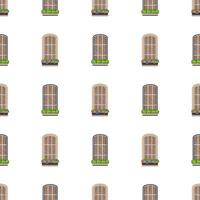 A seamless pattern with a window and a window box vector
