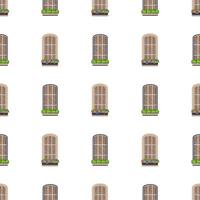 Seamless pattern with vintage windows. Suitable for postcards, wrapping paper and posters. Vector illustration.