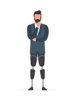 A man with prosthetic legs. A man with no legs. Isolated, vector. vector