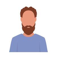 Red-haired man with a beard. Avatar of a European red-haired man. Vector. vector