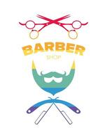 Logo for the barbershop with LGBT color. Isolated. Vector. vector