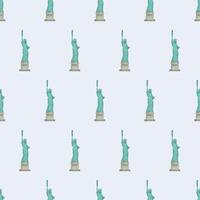 Seamless pattern with statue of liberty. Endless background. Good for postcards, prints, wrapping paper and backgrounds. Vector. vector