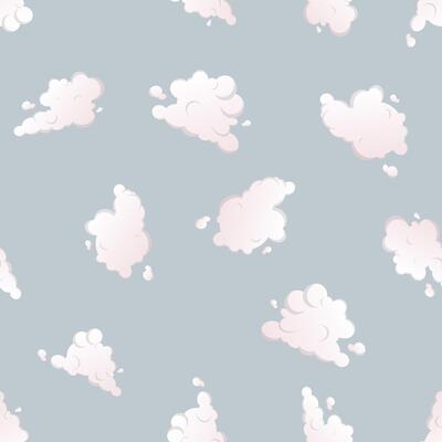 Seamless pattern with clouds. Good for backgrounds, prints, apparel and textiles. Vector illustration.