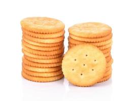 Cracker cookie on white background photo