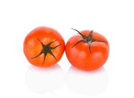 fresh tomatoes on white background photo