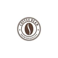 coffee bean logo template in white background vector