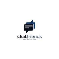 chat logo template in white background vector