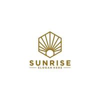 sunrise logo template in white background vector