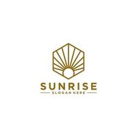 sunrise logo template in white background vector