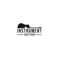 instrument guitar logo template in white background vector
