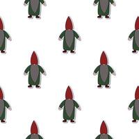 A pattern of gnomes on a white background vector