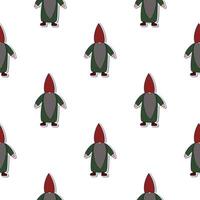 Seamless pattern with a bearded gnome. Endless background. Good for postcards, prints, wrapping paper and backgrounds. Vector. vector