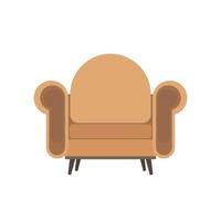 Vintage armchair in flat style. Old yellow armchair on a white background. Vector. vector