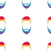 patrón sin costuras. contorno de rostro masculino con colores lgbt. logo hombre con barba para temas lgbt. vector. vector