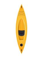 Yellow single kayak top view. For kayaking and rowing design. In a realistic style, Isolated. . vector