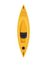 Yellow single kayak top view. For kayaking and rowing design. In a realistic style, Isolated. Vector. vector