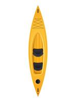Yellow double kayak top view. For kayaking and rowing design. In a realistic style, Isolated. . vector