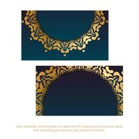 A set of two different designs for a gold and blue background vector