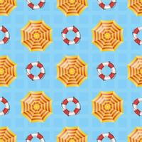 Seamless pattern with inflatable circles and sun umbrellas. . vector