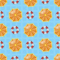 Seamless pattern with inflatable circles and sun umbrellas. Vector. vector