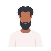 hombre afroamericano con barba. un tipo de piel oscura con barba. vector. vector