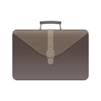 Brown business suitcase. Suitcase for documents or laptop. Realistic style. Isolated. Vector. vector