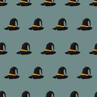 Halloween seamless pattern with witch hat. Endless background. Vector. vector