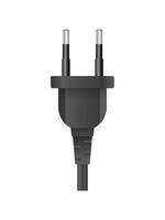 Black plug for Euro socket. Realistic plug for Euro sample socket. Isolated. Vector. vector