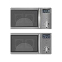 Set of Microwaves in a realistic and flat style. Kitchen microwave oven isolated on a white background. Vector. vector