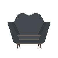 Vintage armchair in flat style. Old blue armchair isolated on white background. Vector. vector