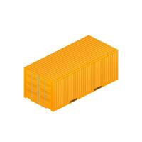 Yellow freight container. Large container for a ship isolated on a white background. Isometry, Vector. vector