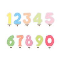 A set of numbers with different colors vector
