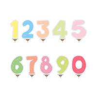 Set of festive candles in the form of numbers. Candles for cake isolated on white background. vector. vector