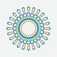 vector dibujado a mano doodle mandala. mandala étnica con coloridos adornos tribales. aislado. colores brillantes.