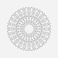 vector dibujado a mano doodle mandala. mandala étnica con adornos tribales negros. aislado. color de línea negra