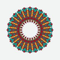 Round gradient mandala on white isolated background. Vector boho mandala in epic colors. Mandala with floral patterns. Yoga template