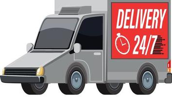 Delivery truck with delivery banner vector