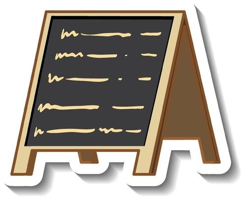 Blackboard stand in cartoon style isolated