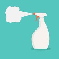 Water spray bottle vector illustration on green background